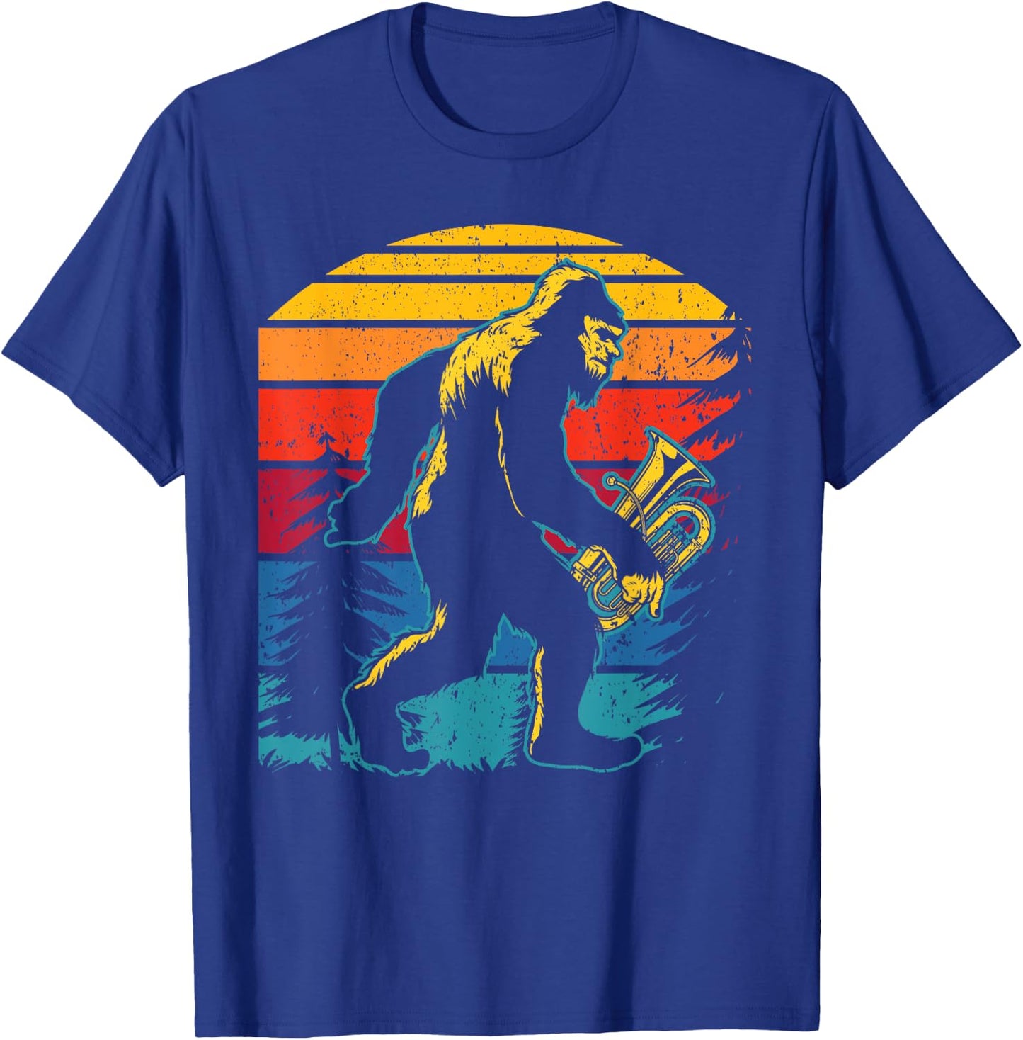 Bigfoot Lover Tuba Player Musical Instrument Musician T-Shirt - T-Shirt | Royal