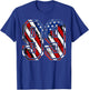 Number 99 Red White and Blue American Flag #99 Jersey Shirt T-Shirt - T-Shirt | Royal