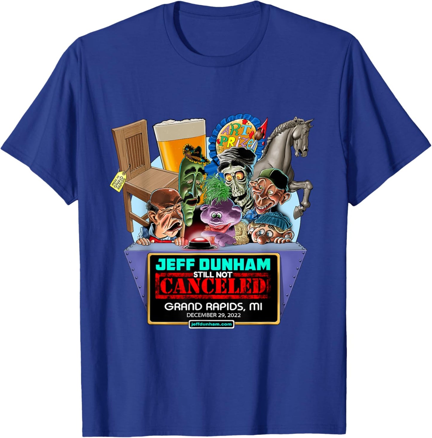 Jeff Dunham Grand Rapids, MI (2022) T-Shirt - T-Shirt | Royal
