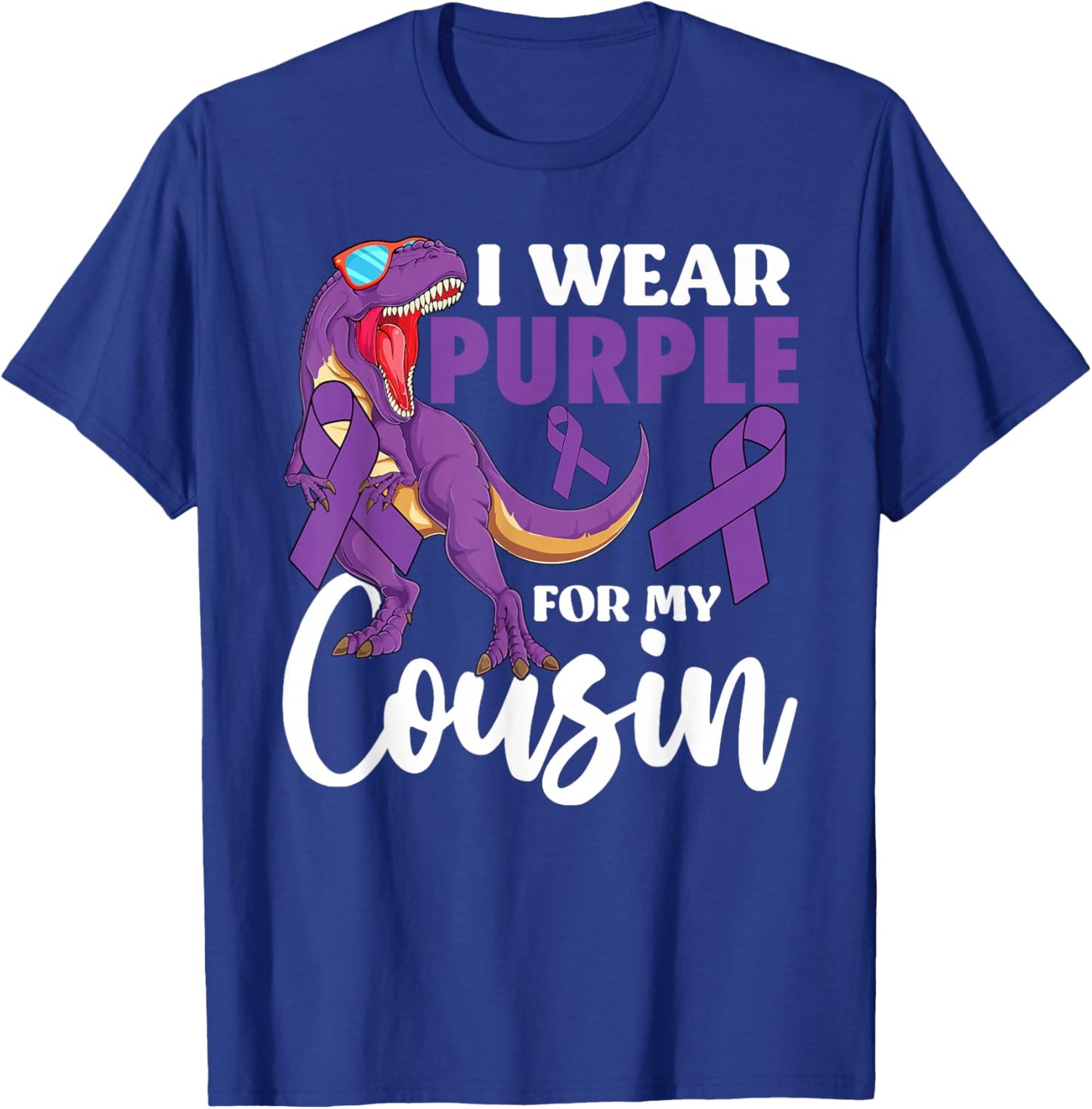 I Wear Purple For My Cousin Epilepsy Awareness Boho Rainbow T-Shirt - T-Shirt | Royal