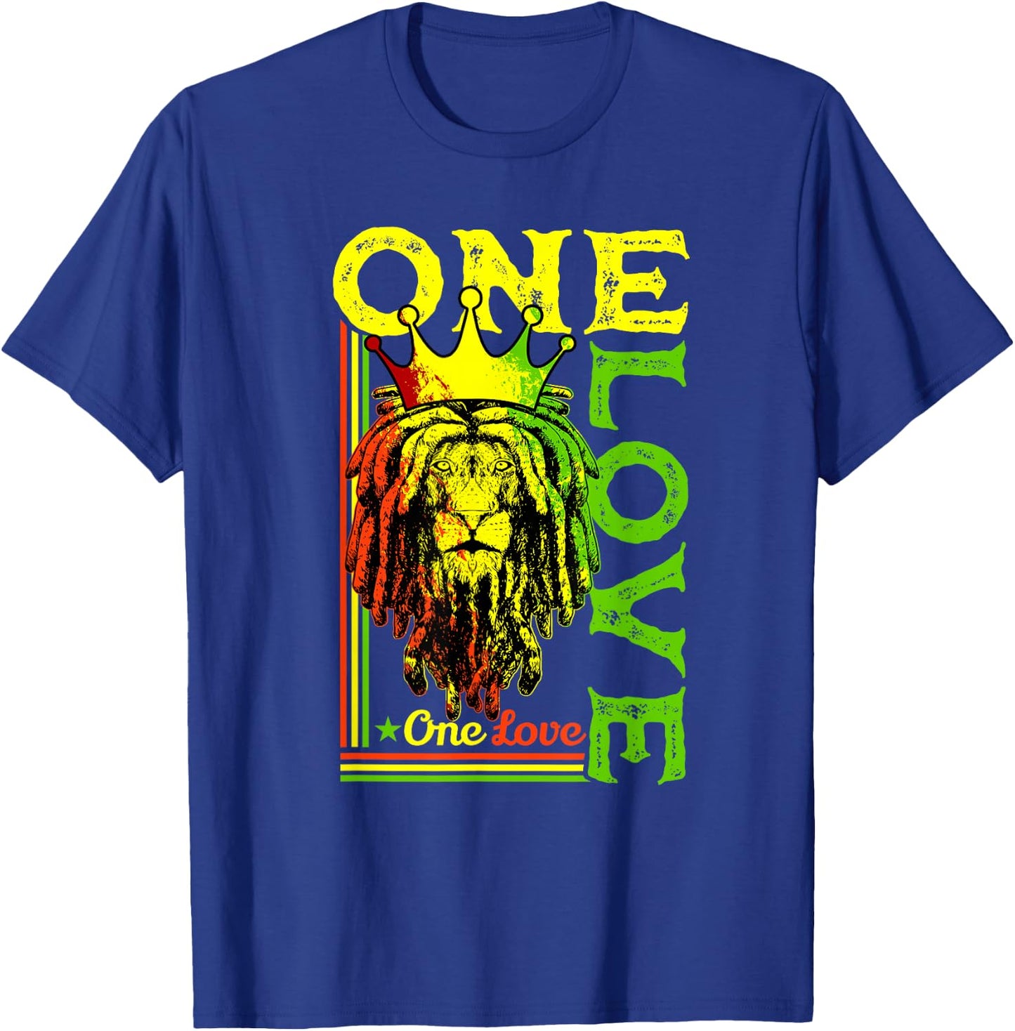 One Love Rasta Lion Jamaican Pride Reggae African T-Shirt - T-Shirt | Royal