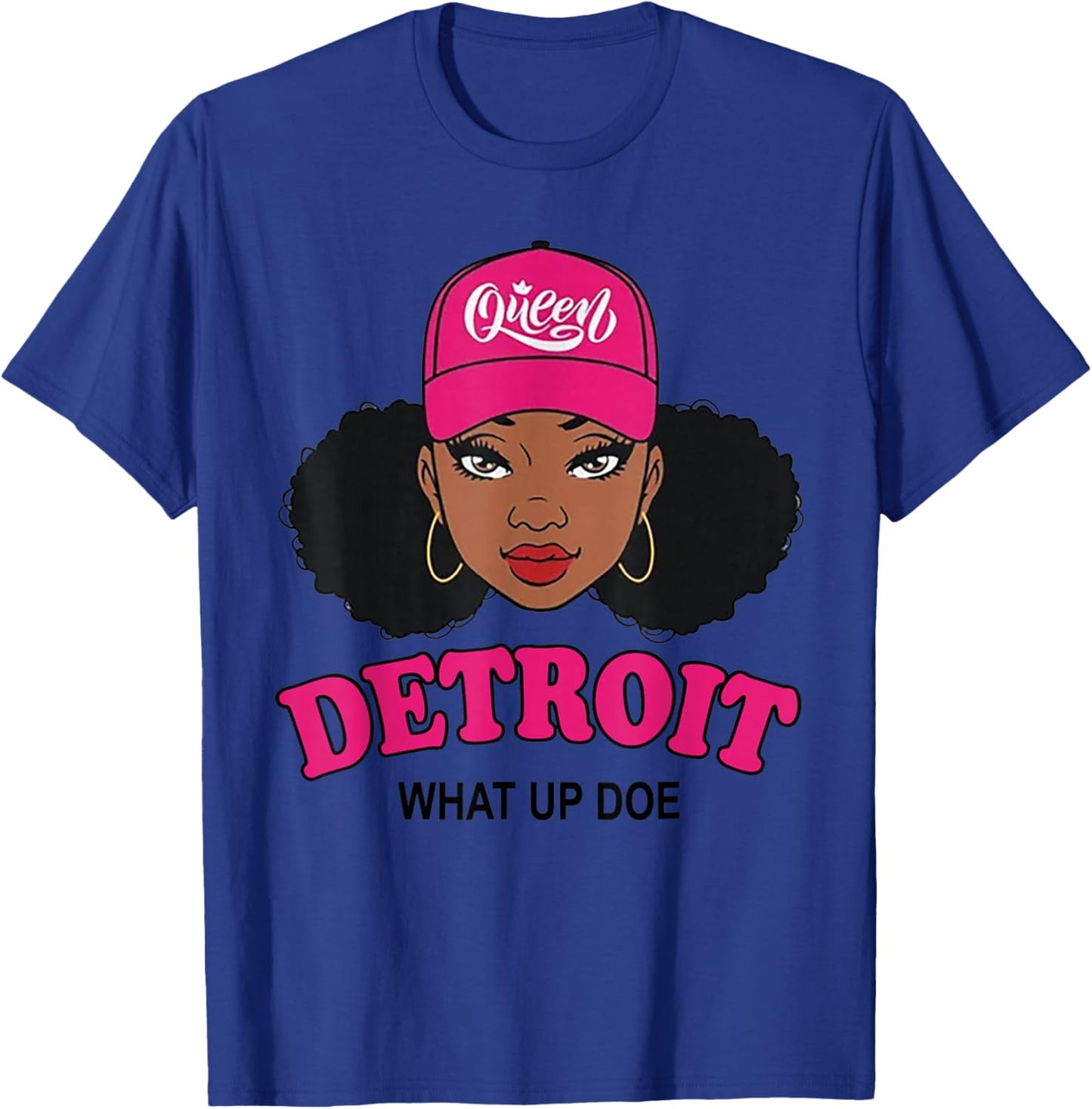 What Up Doe 313 Detroit Melanin Black Afro African American T-Shirt - T-Shirt | Royal