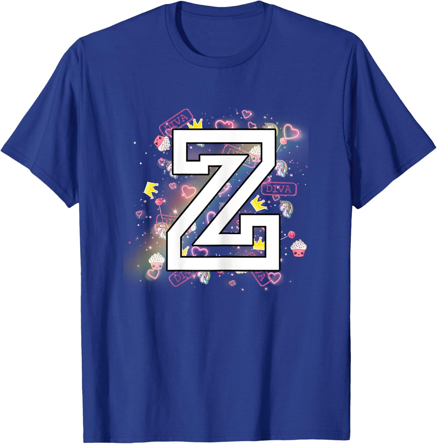 Kids Letter Z Clothing For a Girl Who's Name Starts With Z T-Shirt - T-Shirt | Royal