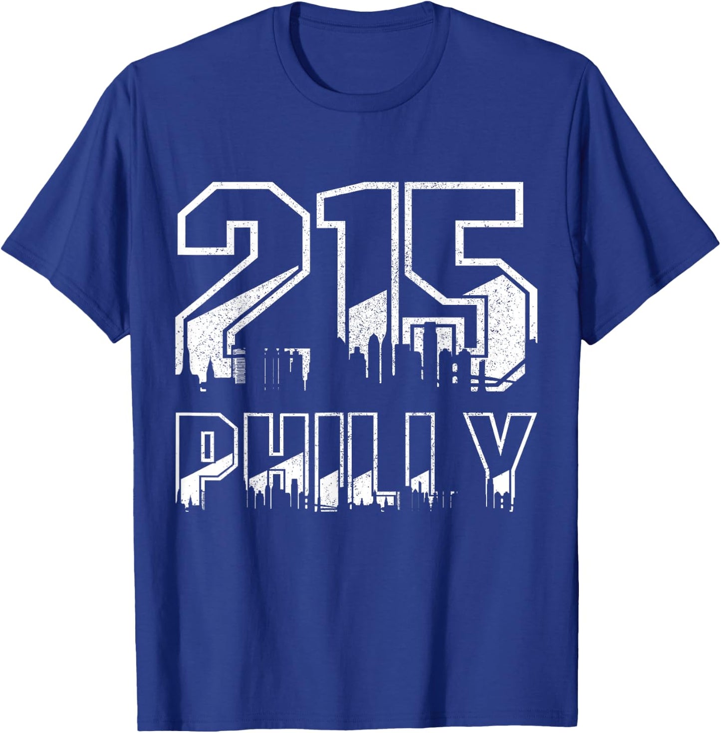 Philadelphia Pennsylvania Philly 215 Area Code Pride Skyline T-Shirt - T-Shirt | Royal
