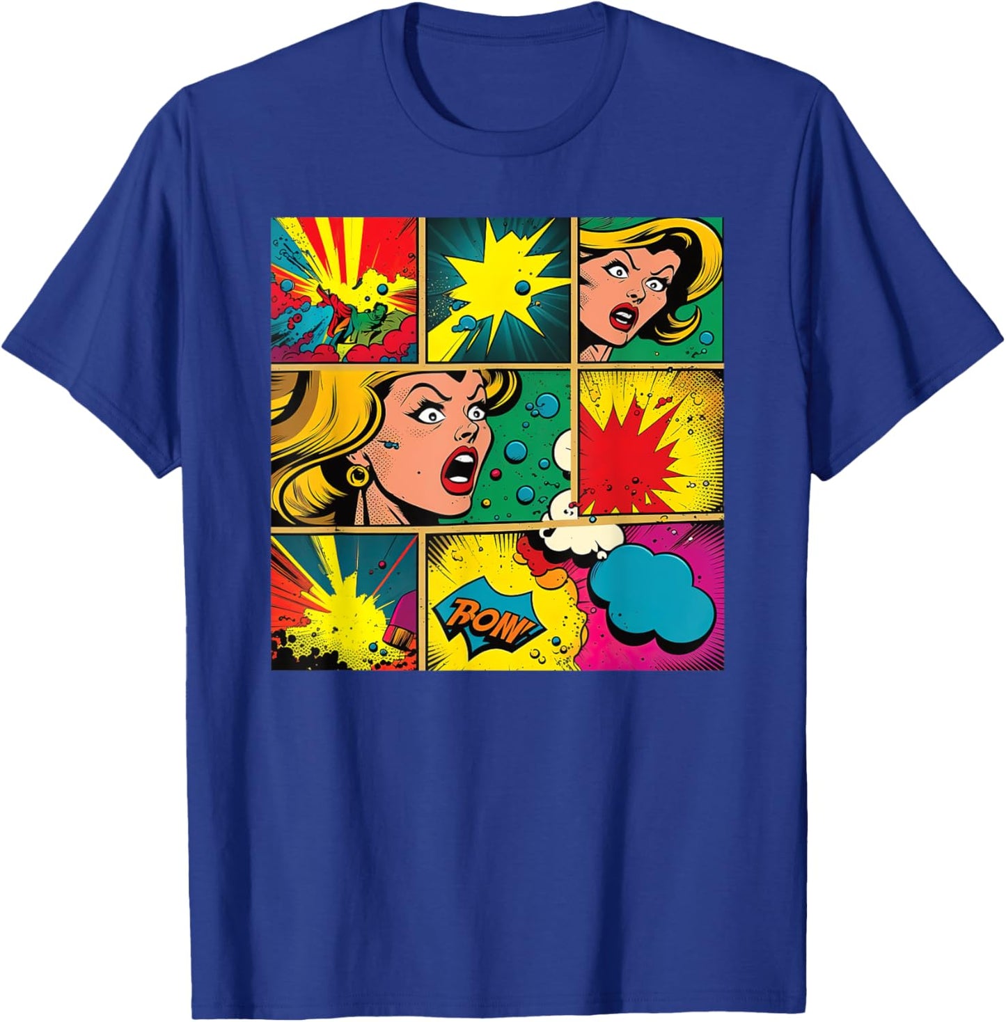 Funny Retro Comic Pop Art Shirt Fun Cartoon Comics Manga T-Shirt - T-Shirt | Royal
