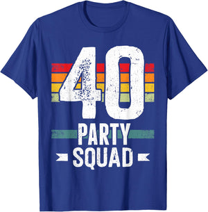 40 Birthday 40 Party Crew Squad 40th Bday Group Birthday T-Shirt - T-Shirt | Royal