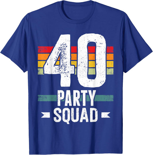 40 Birthday 40 Party Crew Squad 40th Bday Group Birthday T-Shirt - T-Shirt | Royal