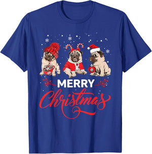 Pug Ugly Christmas Sweater Men Kids Dog Lover T-Shirt - T-Shirt | Royal