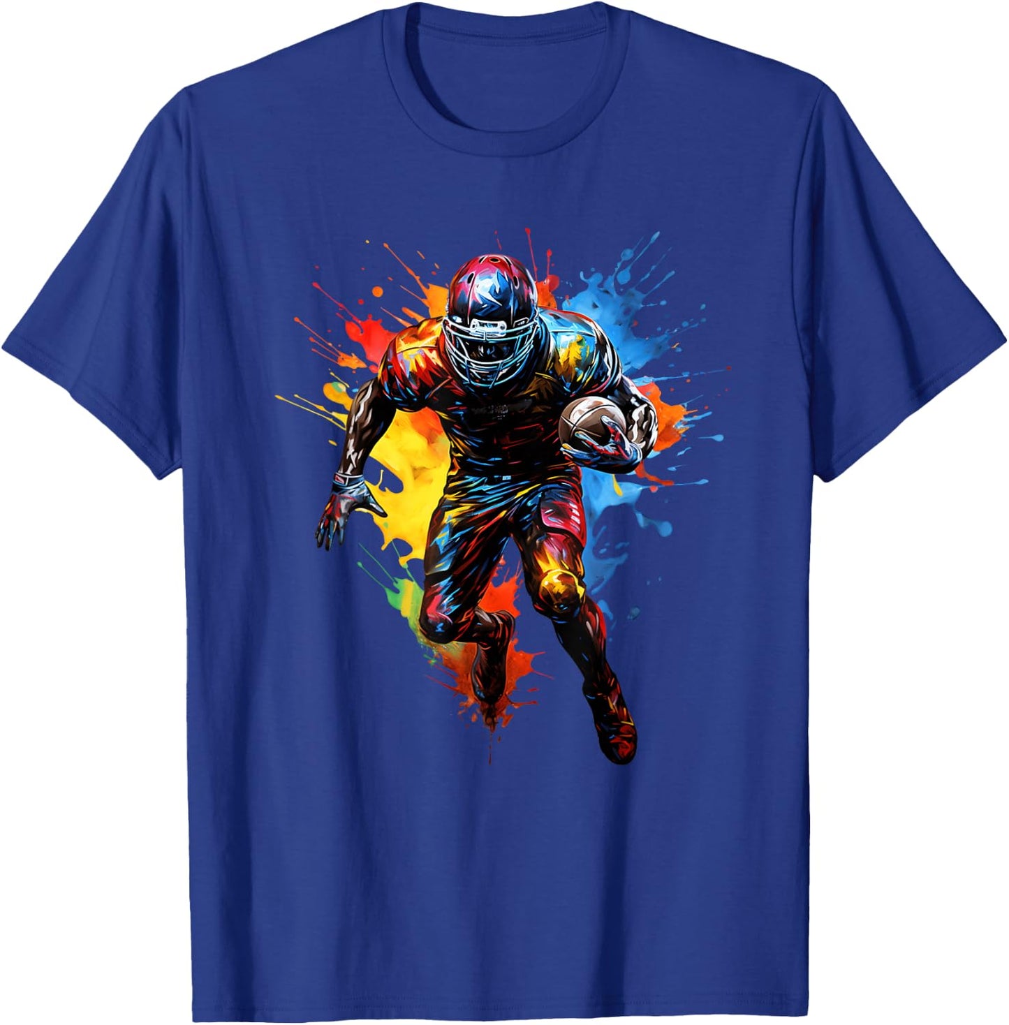 American Football Player Paint T-Shirt - T-Shirt | Royal