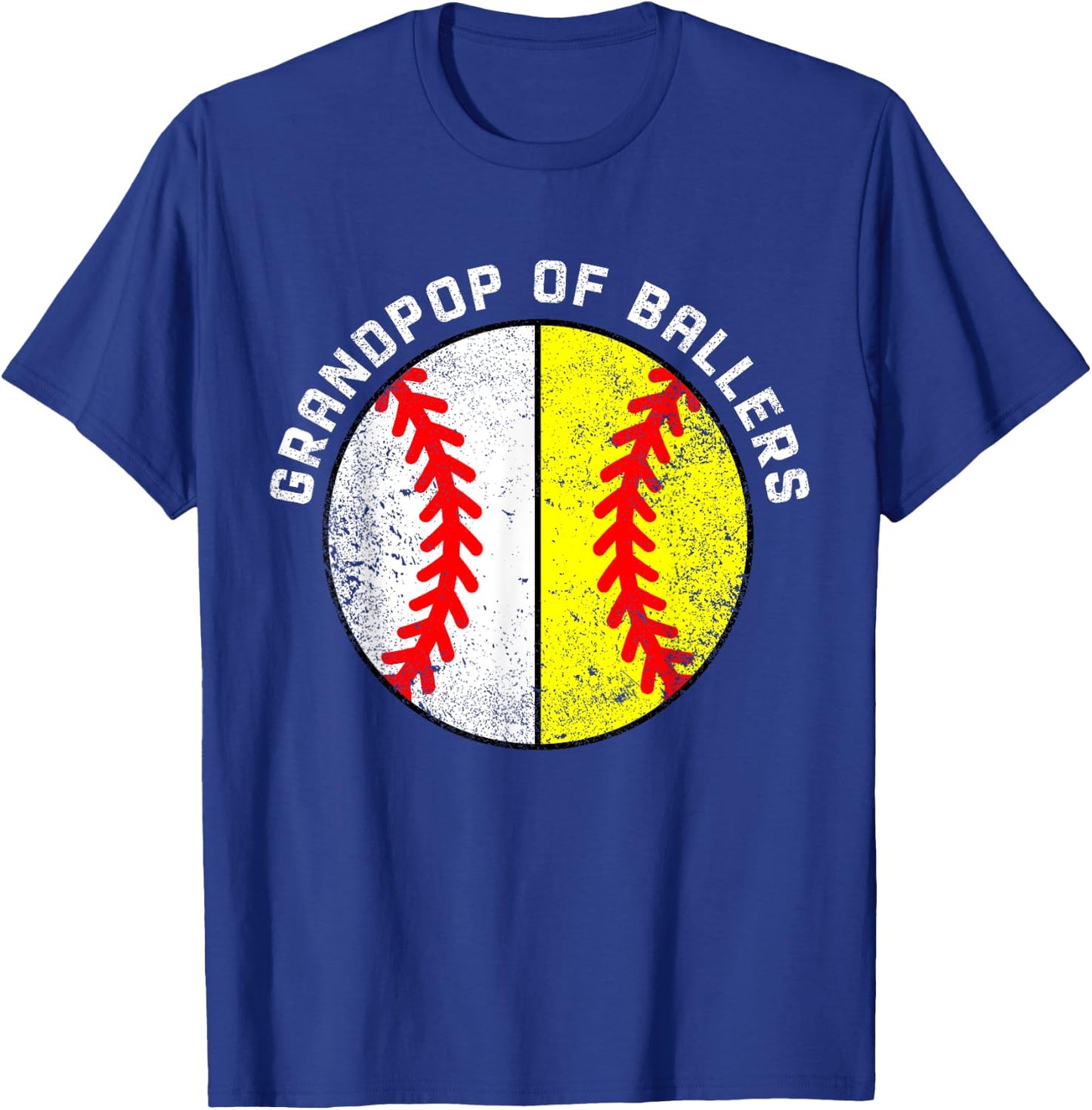Grandpop Of Ballers Funny Baseball Softball Grandpop T-Shirt - T-Shirt | Royal
