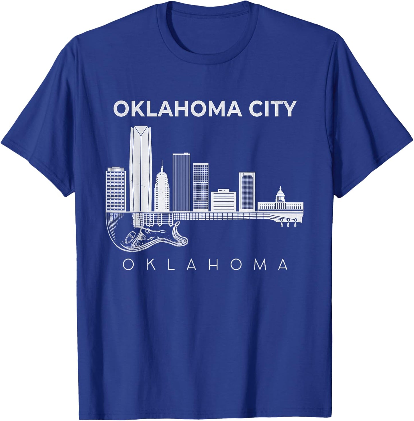 Oklahoma Souvenir Men Music Guitar Souvenir Oklahoma City T-Shirt - T-Shirt | Royal
