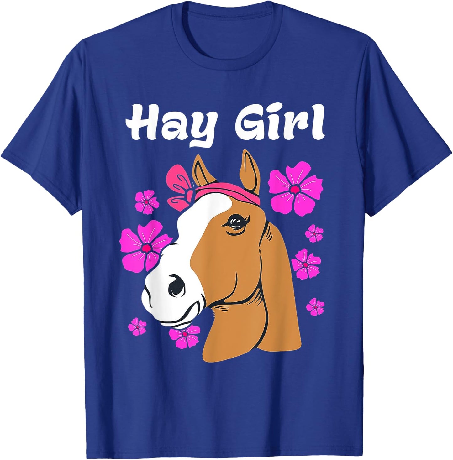 Hay Girl Floral Horse Horse T-Shirt - T-Shirt | Royal