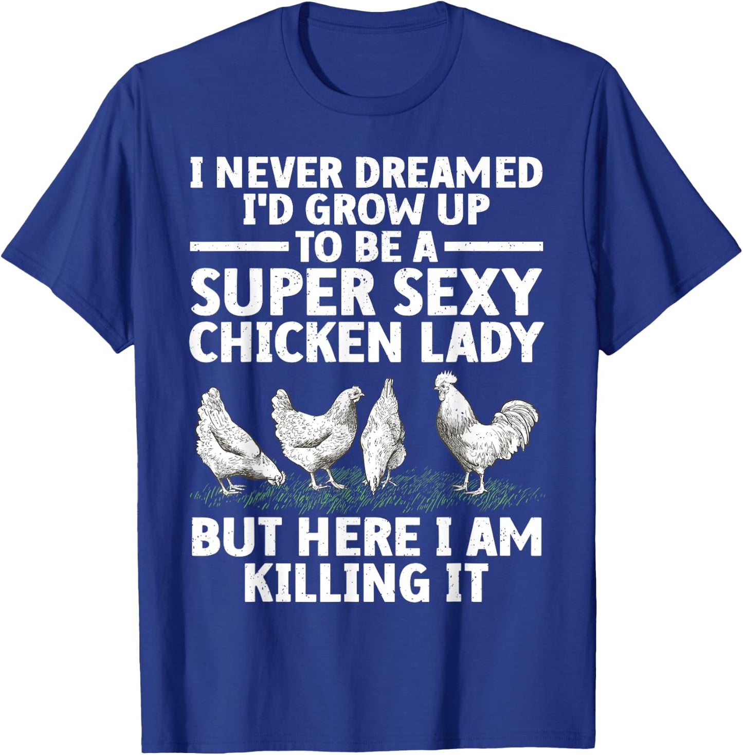 Cool Chicken Lady Art Mom Hen Flock Chicken Farmer T-Shirt - T-Shirt | Royal