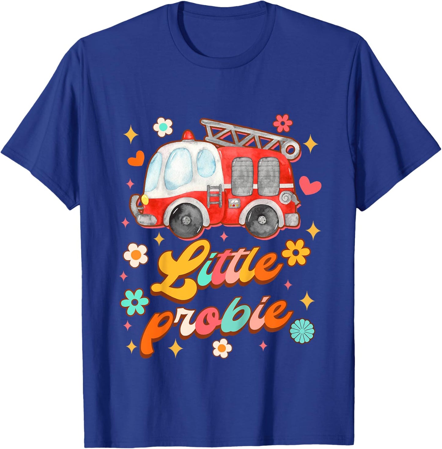 Kids Future Firefighter Baby Fireman Fire Truck Little Probie T-Shirt - T-Shirt | Royal