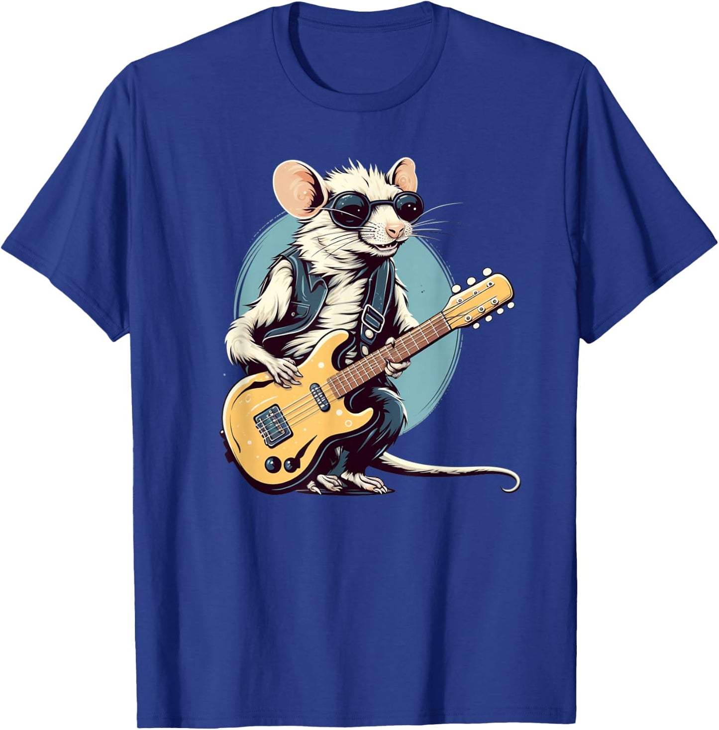 Funny Punk Rocker Rat with electric Guitar Costume T-Shirt - T-Shirt | Royal