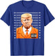 Funny Trump 2024 Mug Shot Orange Jumpsuit Parody Behind Bars T-Shirt - T-Shirt | Royal