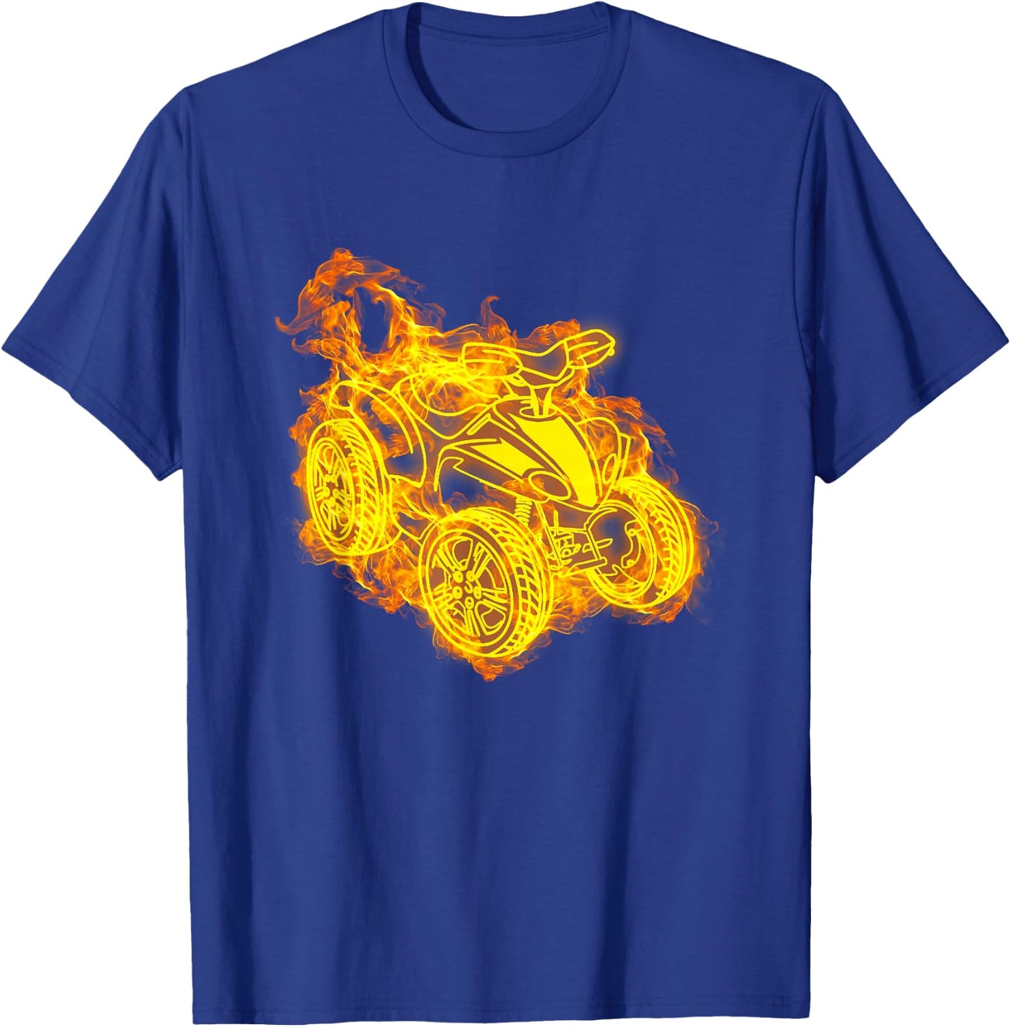 Fire Four Wheeler Quad Bike Flames Quad Biker T-Shirt - T-Shirt | Royal