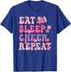 Eat Sleep Cheer Repeat Cheerleader Cheerleading Women Girls T-Shirt - T-Shirt | Royal