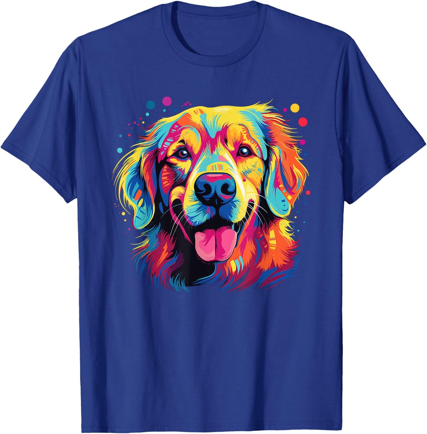 Watercolor Colorful Golden Retriever Dog Women Girls Kids T-Shirt - T-Shirt | Royal