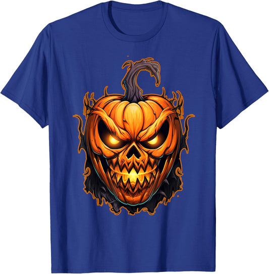 Funny Fall Autumn Halloween Scary Pumpkin lazy Costume T-Shirt - T-Shirt | Royal