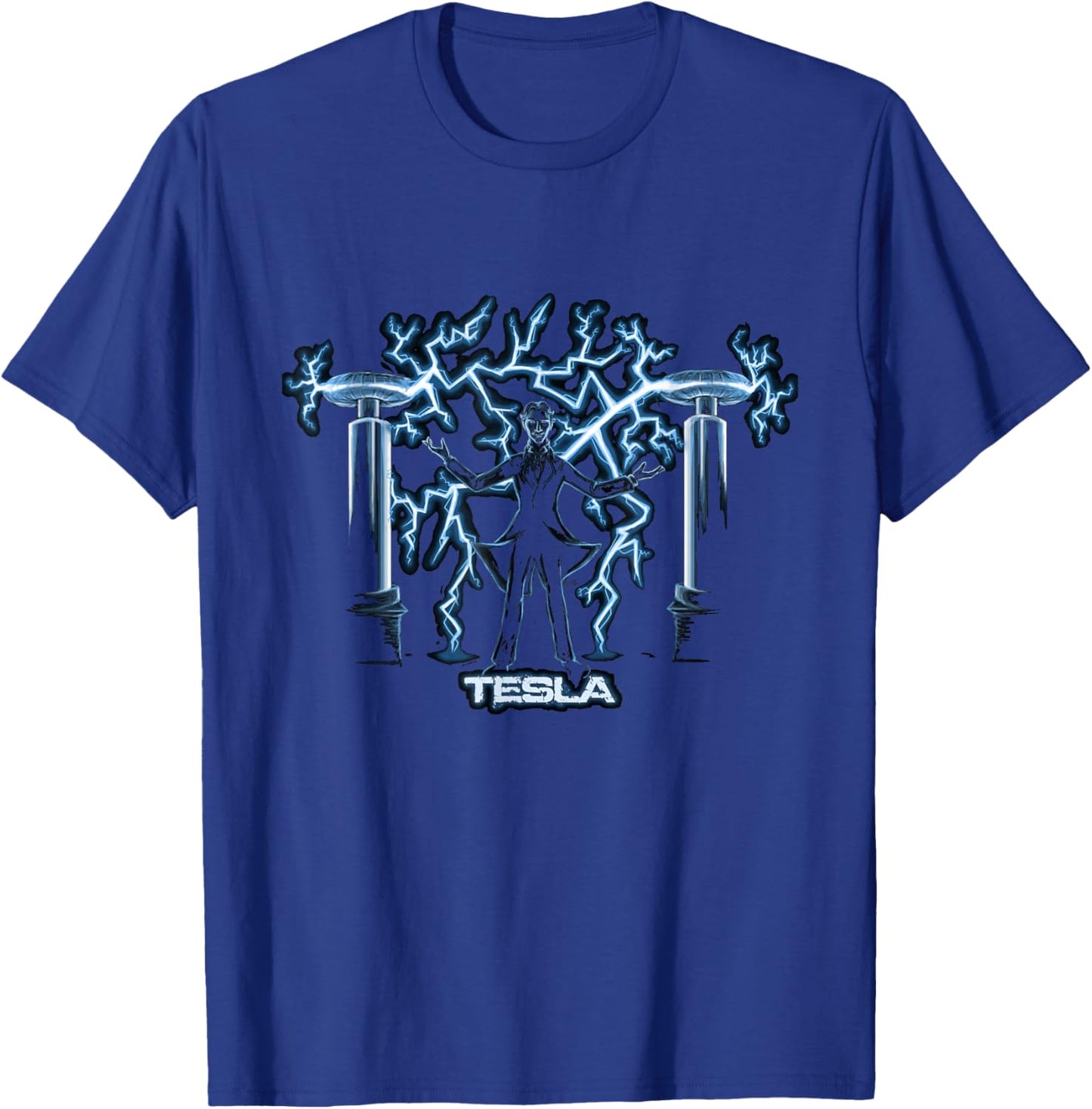 Nikola Tesla, Mad Scientist | Science Engineering T-Shirt - T-Shirt | Royal