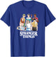 Stranger Things Retro Vintage Bleach Gradient Group Shot T-Shirt - T-Shirt | Royal