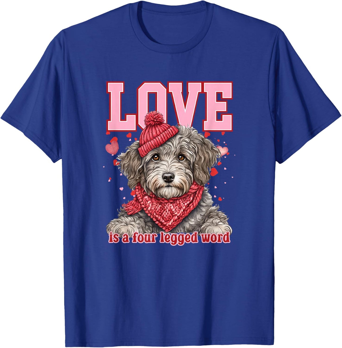 Aussie Doodle Valentine Four-Legged Affection T-Shirt - T-Shirt | Royal