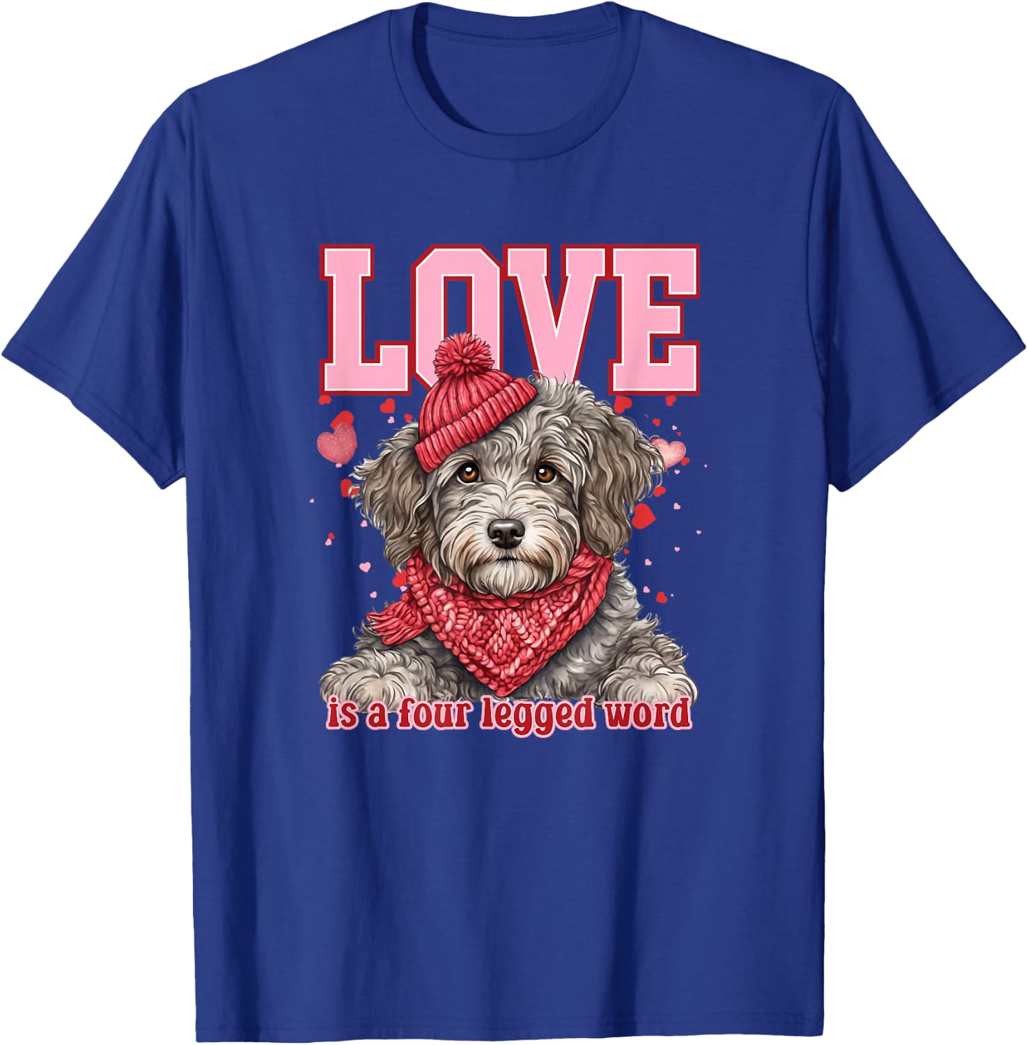 Aussie Doodle Valentine Four-Legged Affection T-Shirt - T-Shirt | Royal