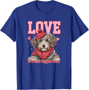 Aussie Doodle Valentine Four-Legged Affection T-Shirt - T-Shirt | Royal