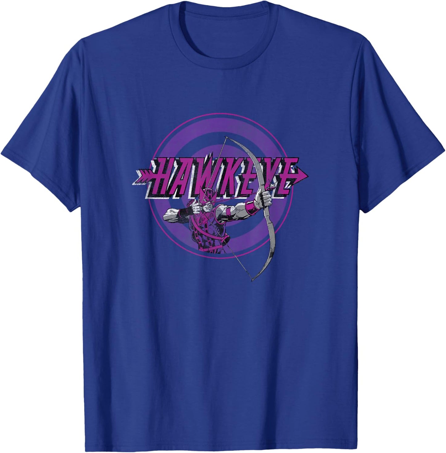 Marvel Comics Retro Classic Hawkeye Bullseye Portrait T-Shirt - T-Shirt | Royal