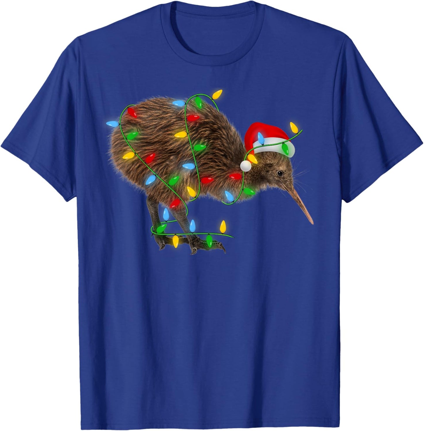 Kiwi Bird Xmas Lighting Holiday Santa Kiwi Christmas T-Shirt - T-Shirt | Royal