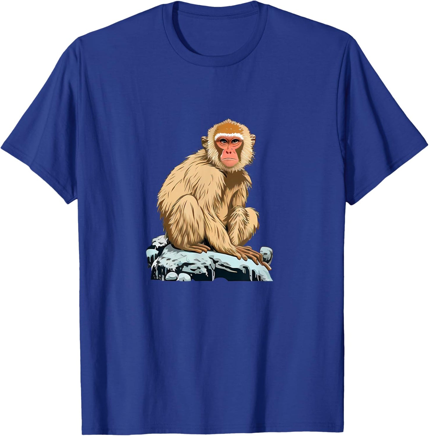 Funny cute japanese Monkey loves Snow T-Shirt - T-Shirt | Royal