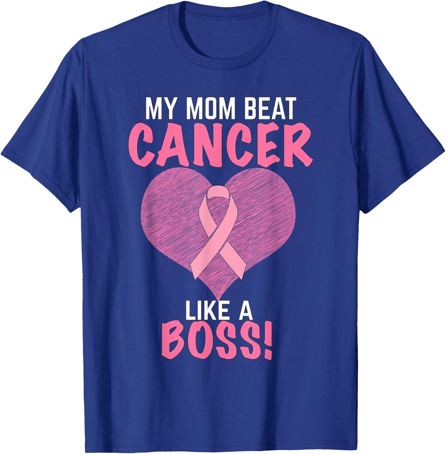 My Mom Beat Breast Cancer - Survivor Awareness T-Shirt - T-Shirt | Royal