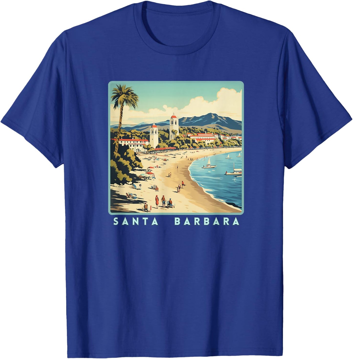 Retro Santa Barbara T-Shirt - T-Shirt | Royal