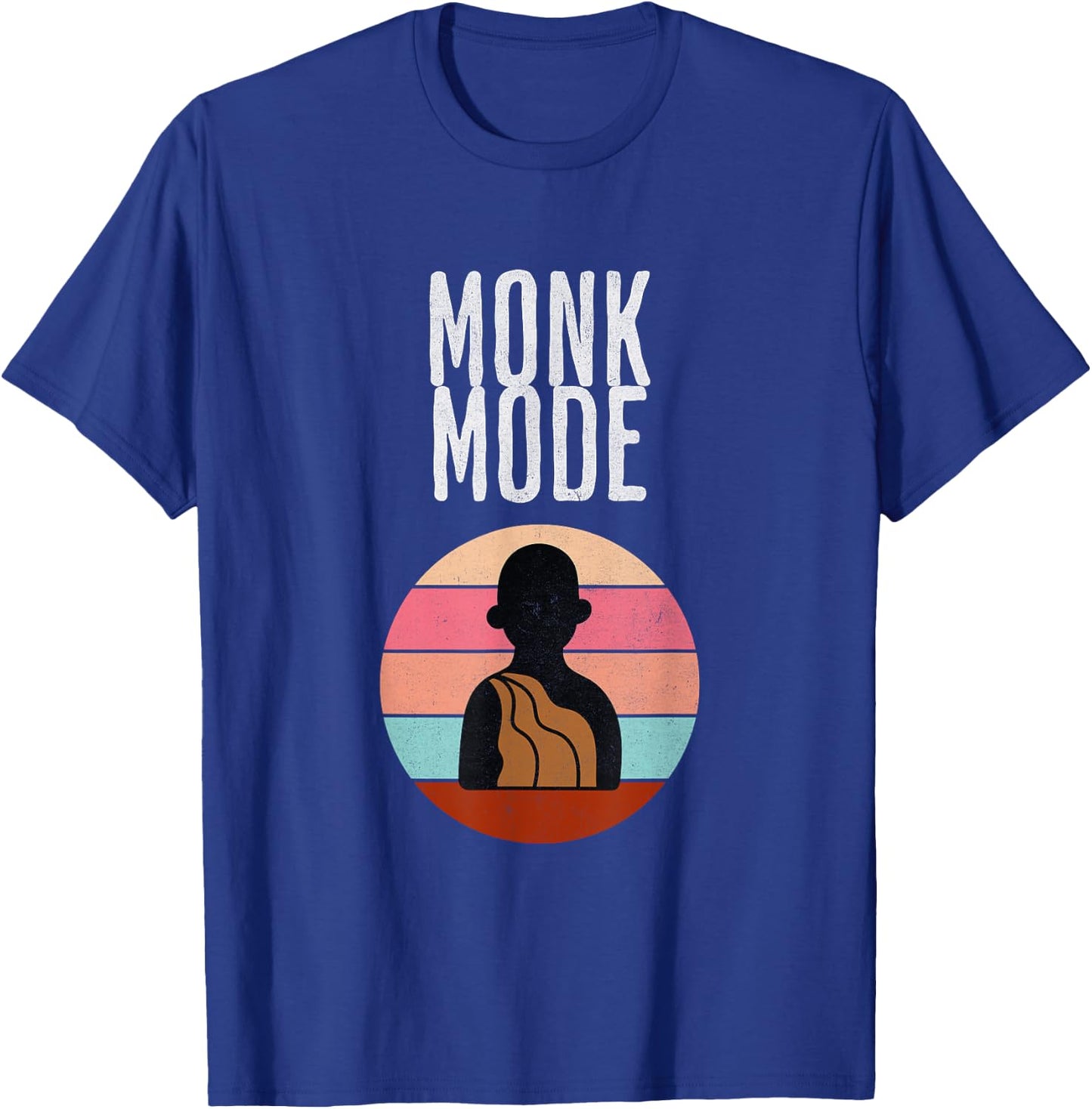 Monk Mode, Zen and yoga, meditation,Buddhist, retro T-Shirt - T-Shirt | Royal