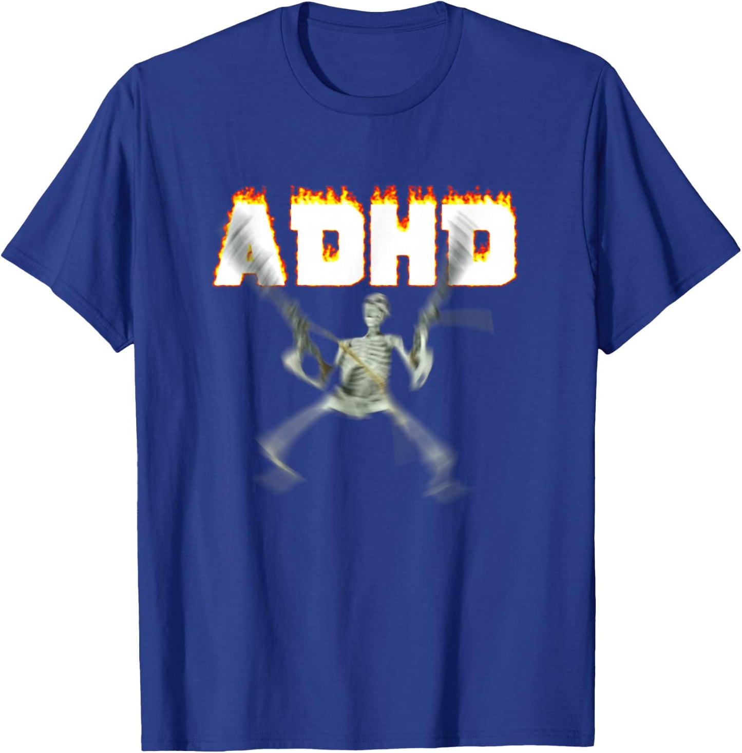 ADHD Skeleton Meme T-Shirt - T-Shirt | Royal