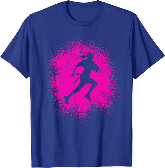 Flag Football Player Women Girls Children T-Shirt - T-Shirt | Royal