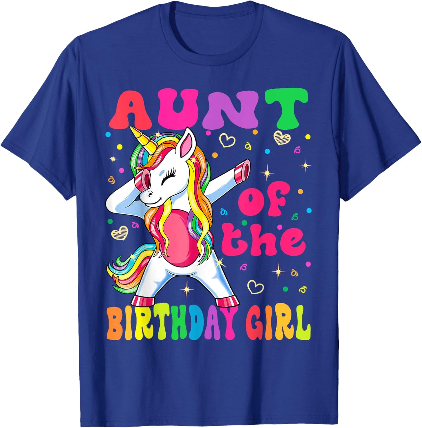 Aunt of the Birthday Princess Girl Dabbing Unicorn T-Shirt - T-Shirt | Royal