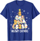 Meowy Catmas Cat Christmas Tree Lights Kitten Xmas Cat Lover T-Shirt - T-Shirt | Royal