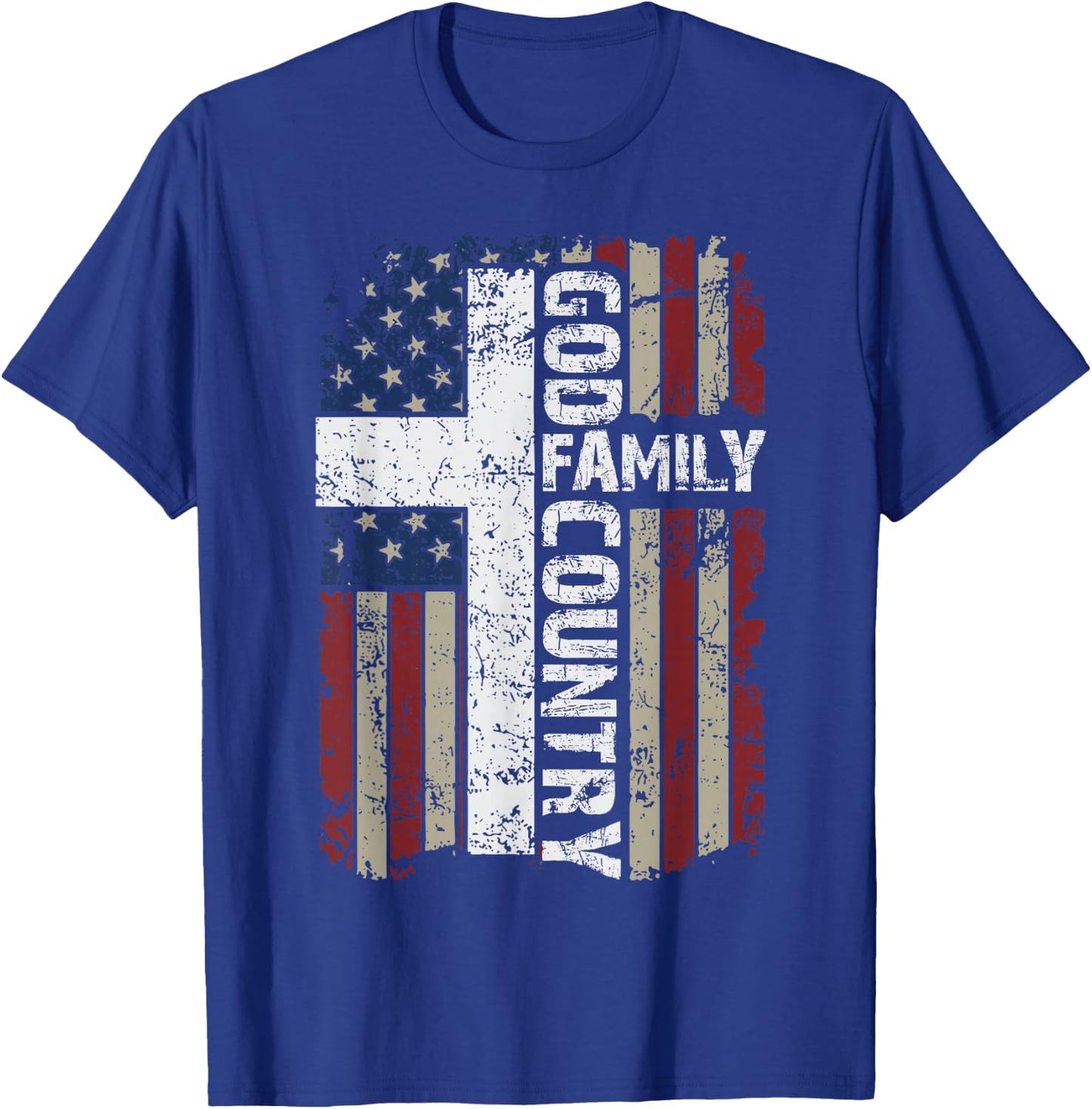 God Family Country Freedom Patriotic Country Music Lover Men T-Shirt - T-Shirt | Royal