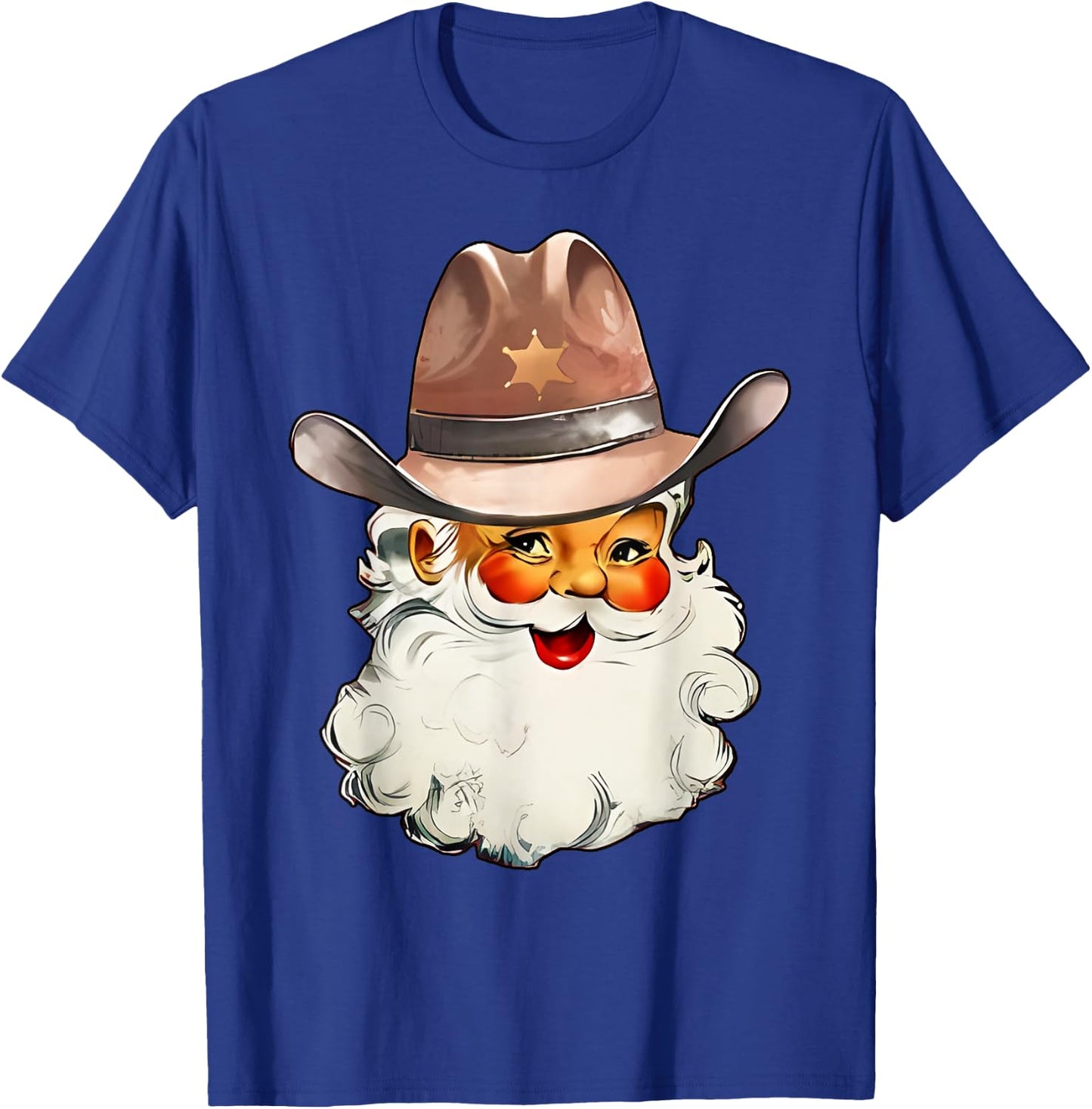 Santa Cowboy Cowgirl Western Howdy Christmas T-Shirt - T-Shirt | Royal