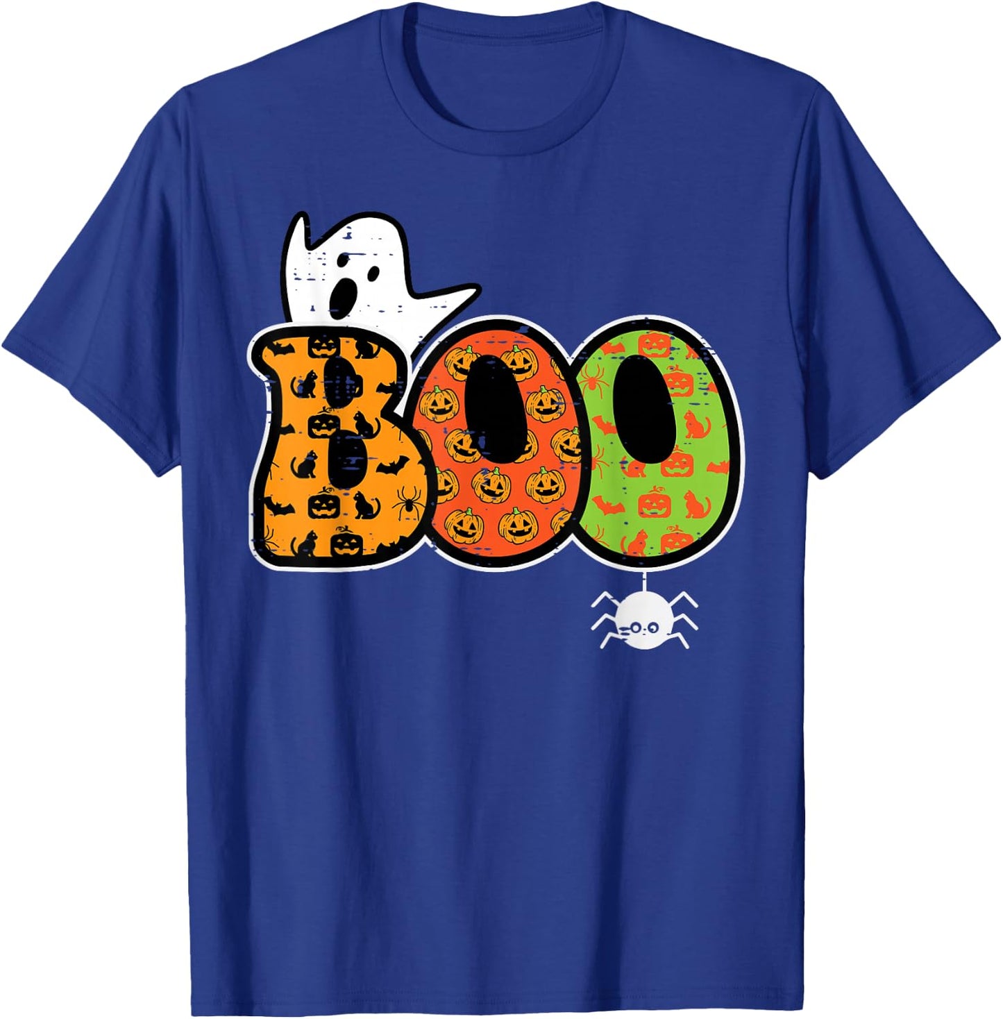 Boo Ghost Spider Retro Groovy Halloween Men Women Kids T-Shirt - T-Shirt | Royal