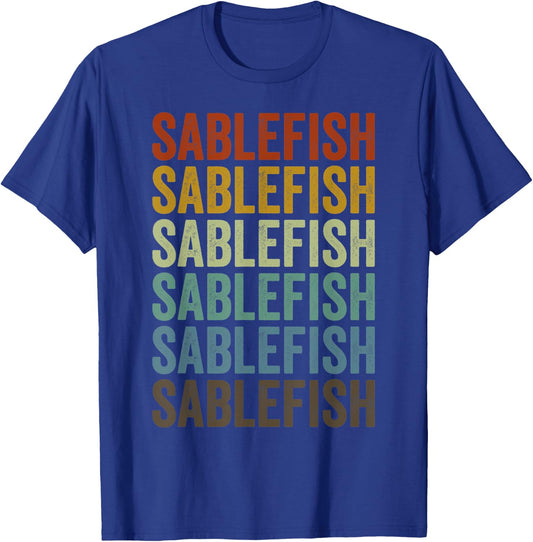 Sablefish Fish Retro T-Shirt - T-Shirt | Royal