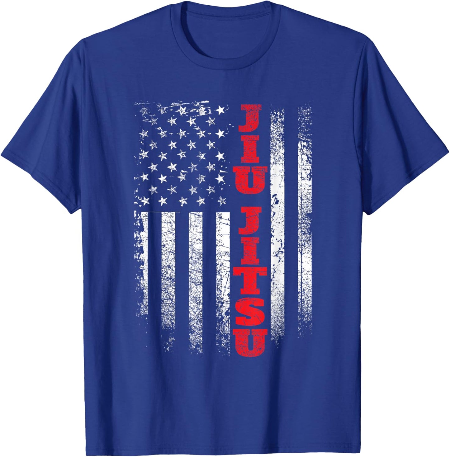 Jiu Jitsu - USA American Flag Martial Arts Ground Fighting T-Shirt - T-Shirt | Royal