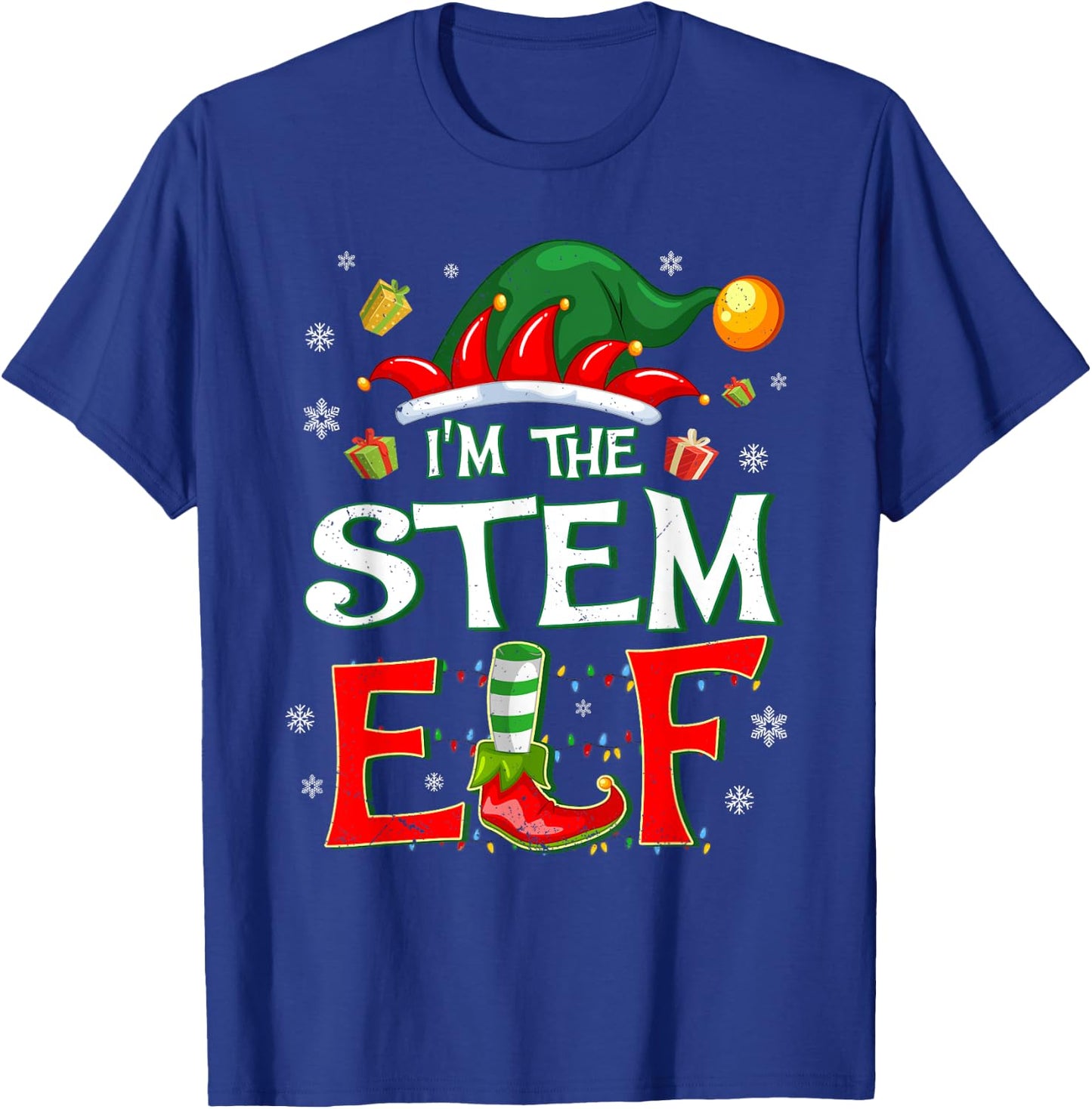 Im The STEM Elf Fun Christmas STEM Teacher Men Women Kids T-Shirt - T-Shirt | Royal