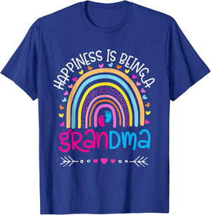 Happiness is being a grandma Rainbow mother's day 2022 T-Shirt - T-Shirt | Royal