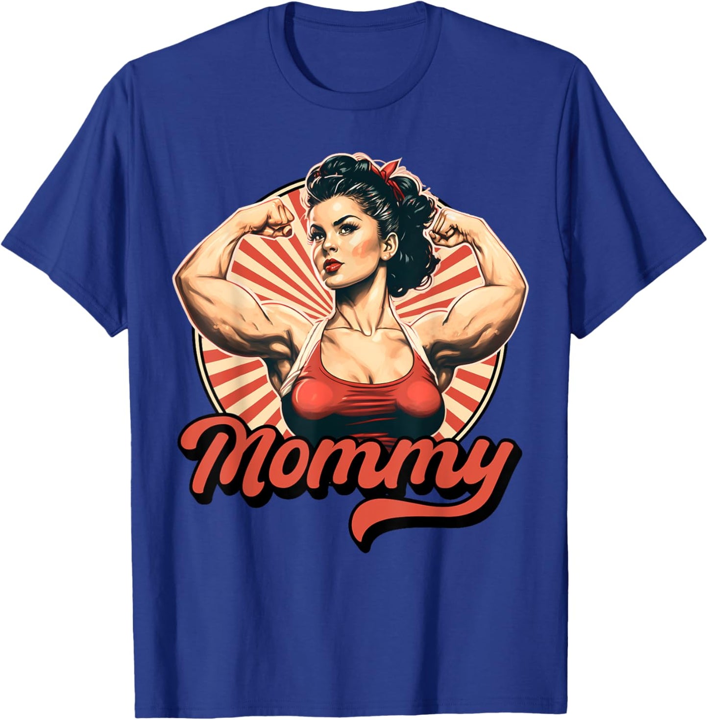 Mommy Retro Weightlifting And Bodybuilding Gym Mom T-Shirt - T-Shirt | Royal