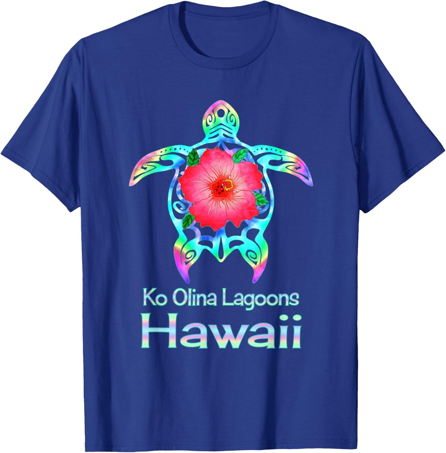 Hawaiian Colorful Sea Turtle Ko Olina Lagoons Hawaii T-Shirt - T-Shirt | Royal