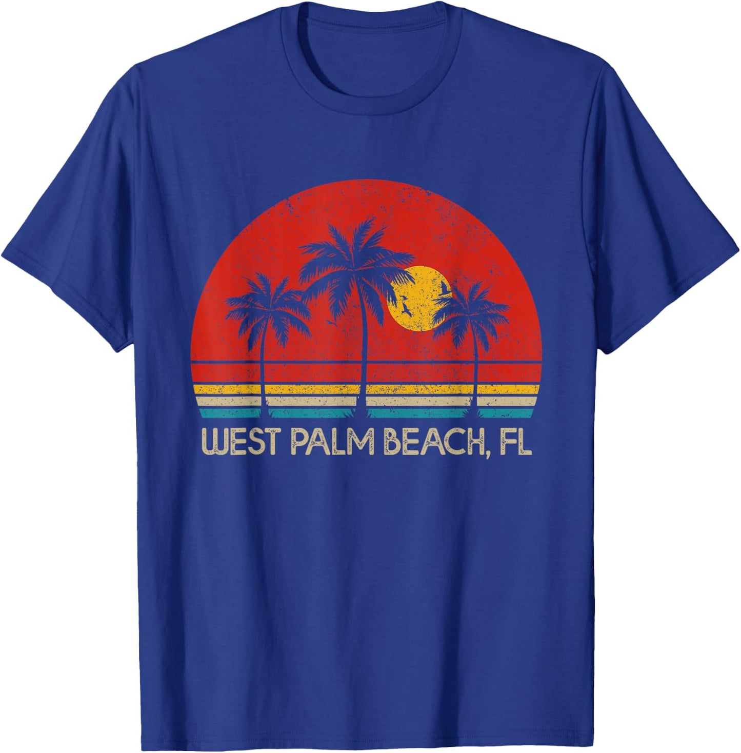 West Palm Beach Florida FL Surfer Retro Vintage T-Shirt - T-Shirt | Royal