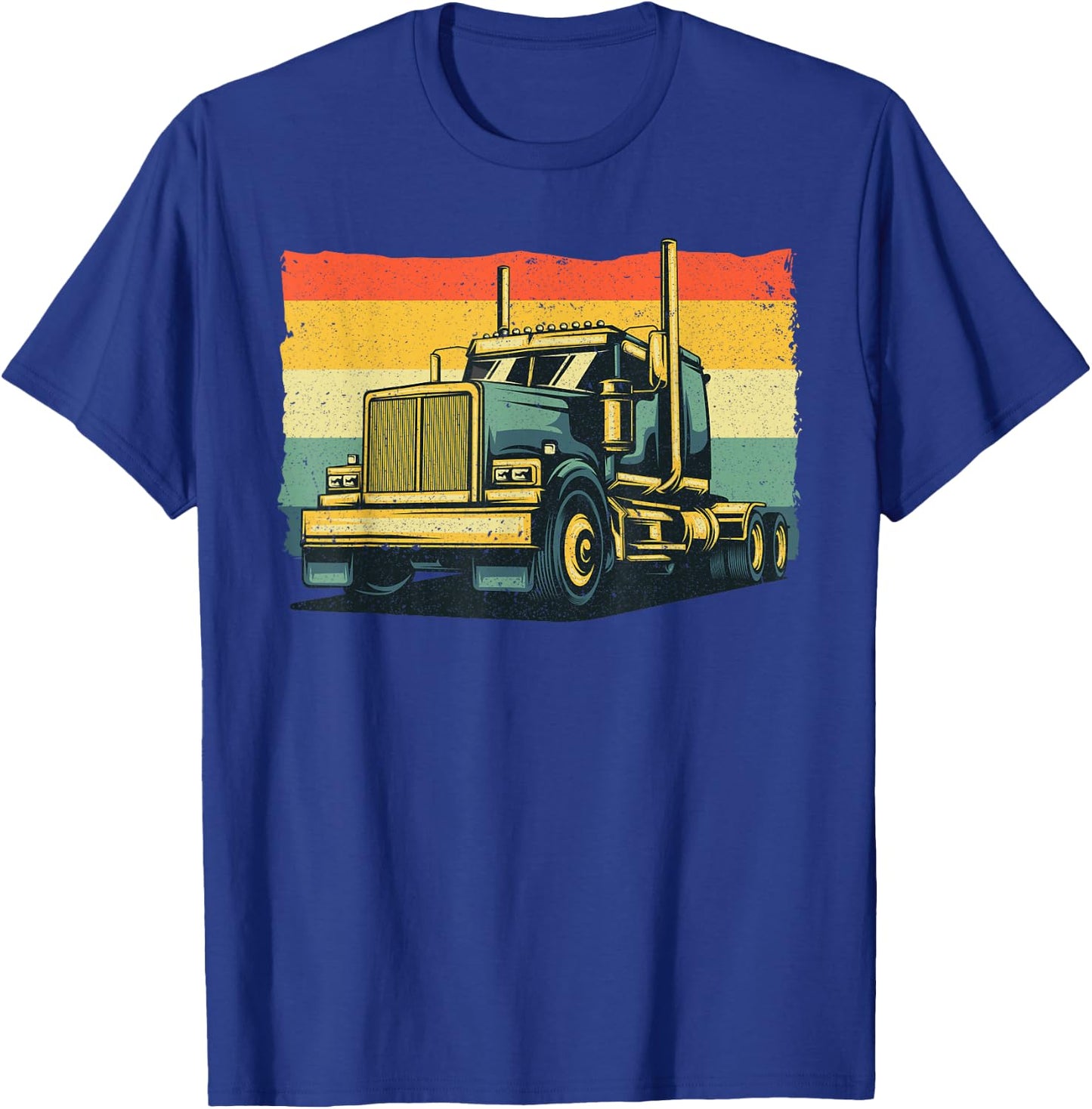 Vintage Trucker Art Women Kids Trucking Truck Lovers T-Shirt - T-Shirt | Royal